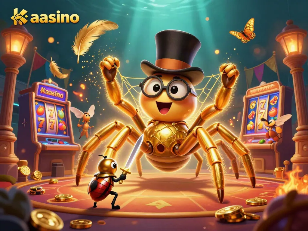 Engage with kaasino's exciting slots featuring a dramatic scene of animated casino characters.