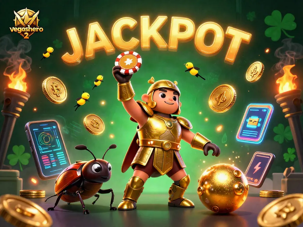 Experience the excitement of vegashero 2 with animated characters celebrating a jackpot victory